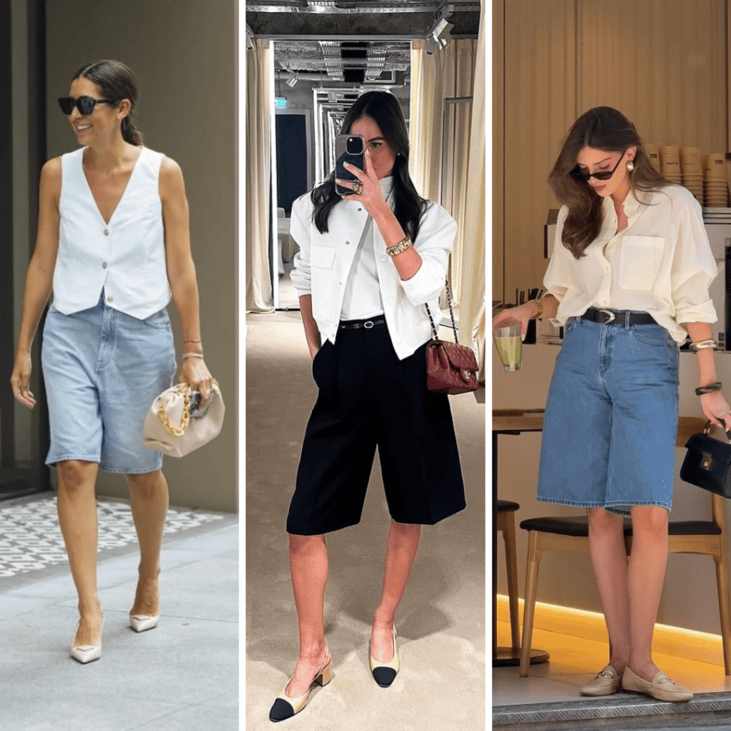 looks com jorts para trabalhar, compromissos diversos e no final de semana