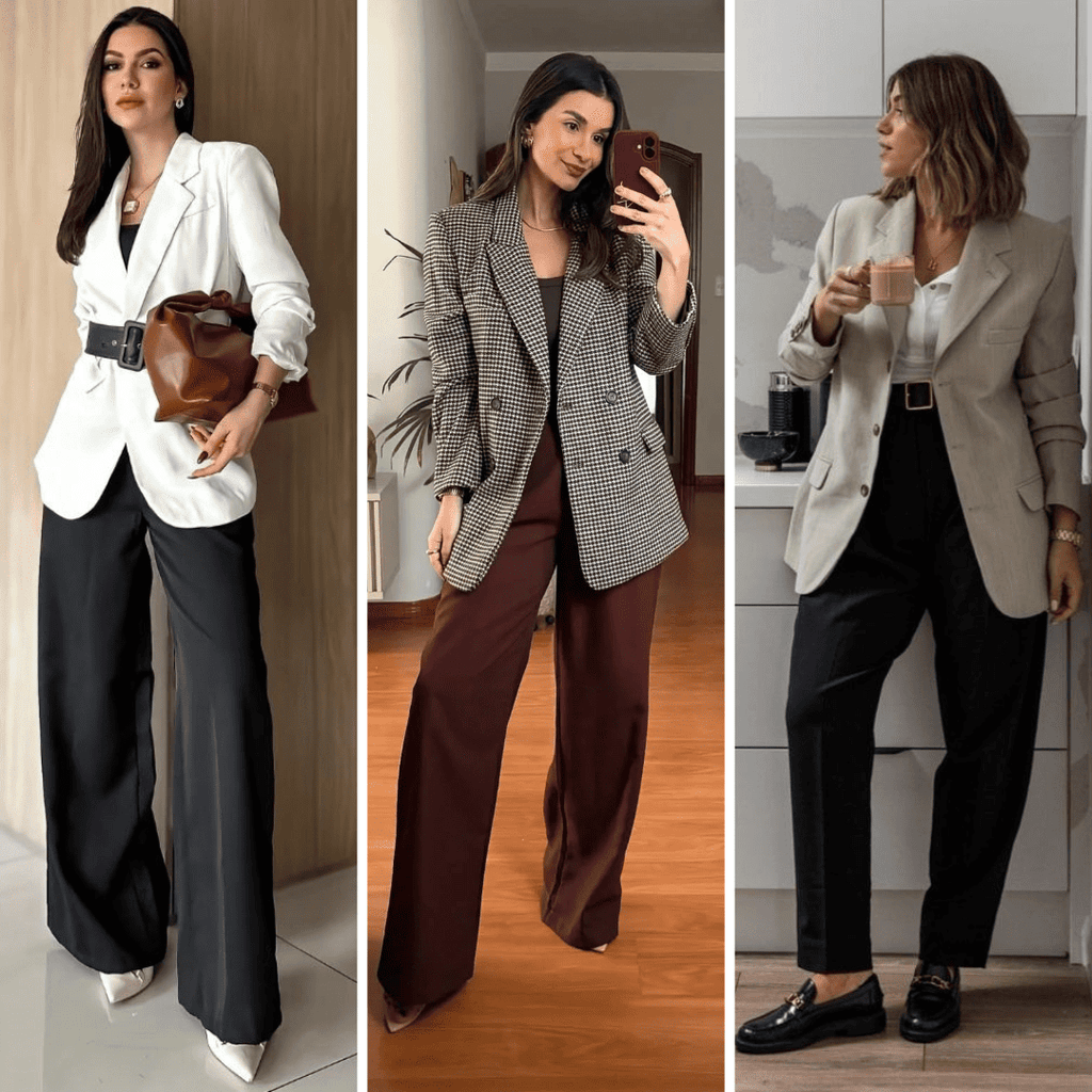O blazer é a peça essencial para compor looks com alfaiataria.